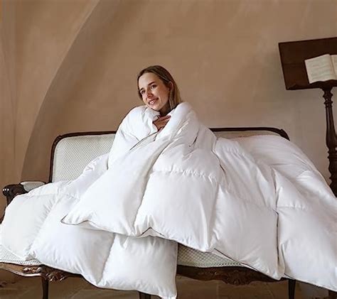 Amazon Topsolo Premium Goose Feather Down Fiber Comforter Queen