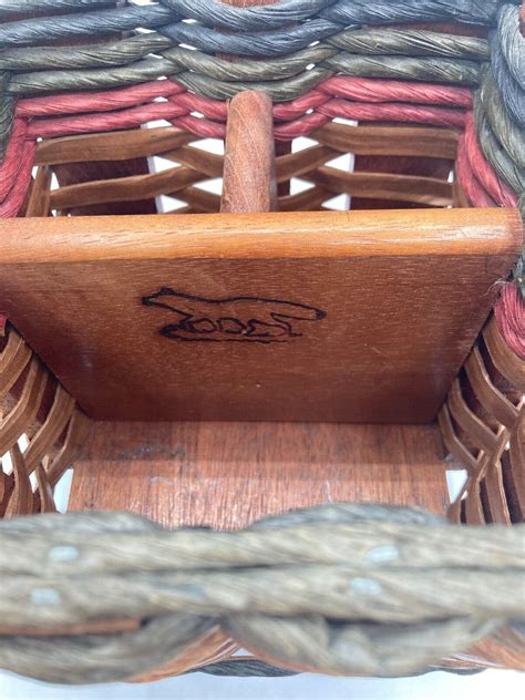 Vintage Foxcreek Basket Co Picnic Utensil Holder Desk Organizer Remote