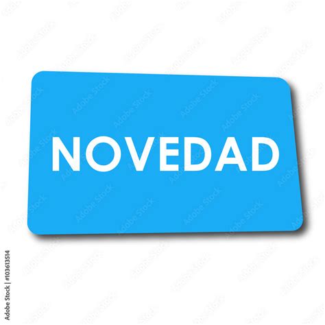 Icono plano NOVEDAD en rectangulo azul con sombra Stock Illustration ...