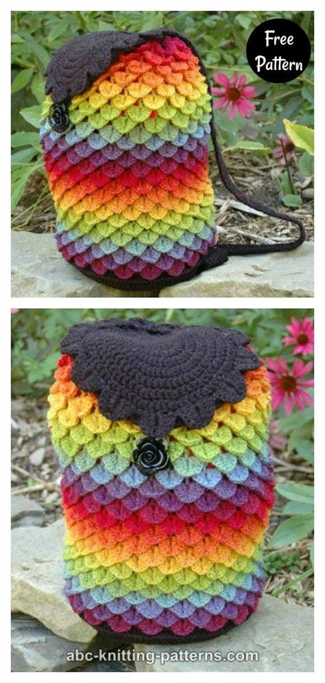 6 Crocodile Stitch Bag Free Crochet Pattern And Paid Crochet Backpack