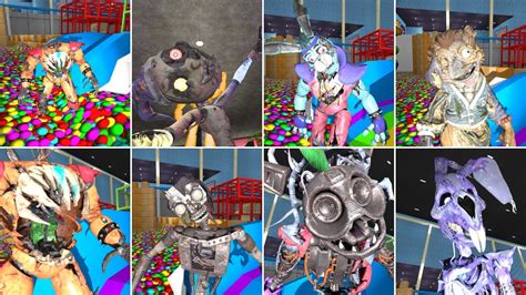 New Fnaf Security Breach Ruin Dlc Animatronics Jumpscares In Garry S