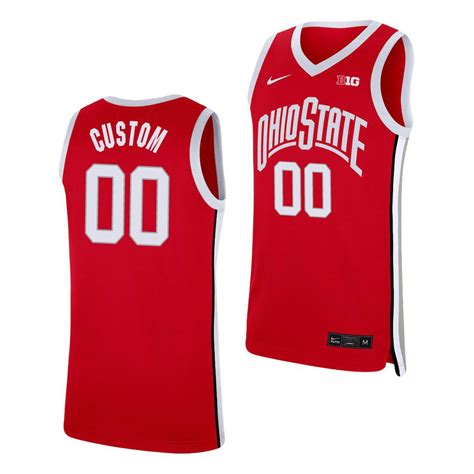 Ohio State Buckeyes Custom Scarlet Replica Basketball Jersey ...