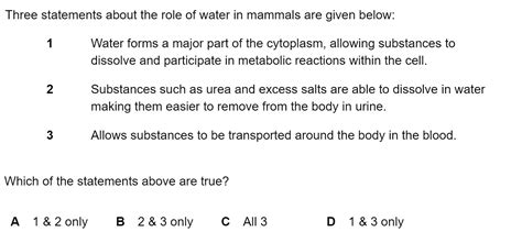 Biological Molecules CIE IGCSE Biology Questions Answers 2022