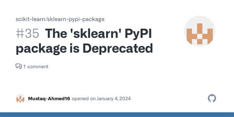 The Sklearn Pypi Package Is Deprecated Issue Scikit Learn