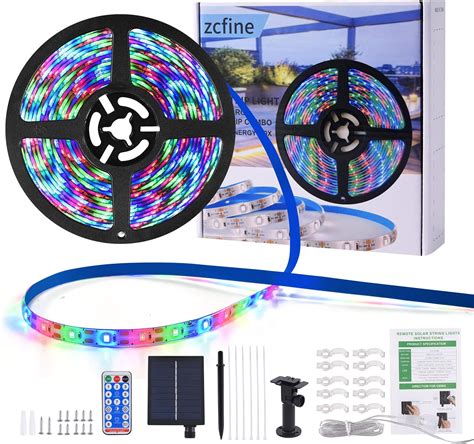 Awinking Solar Powered Led Strip Lights 19 7ft 180 Led 8