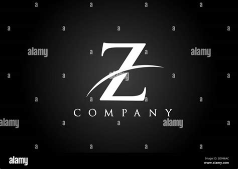 Black White Z Alphabet Letter Logo Icon For Company Simple Swoosh