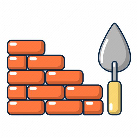 Brick Cartoon Construction Object Stone Texture Wall Icon