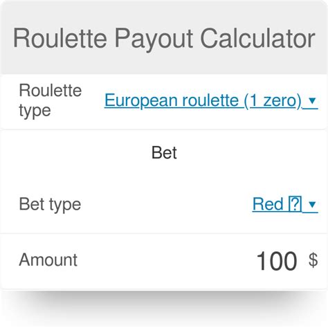 Roulette Table Odds Calculator | Elcho Table