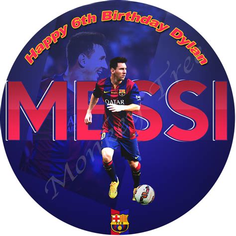 Messi FC Barcelona Personalised Edible Cake Image | The Monkey Tree