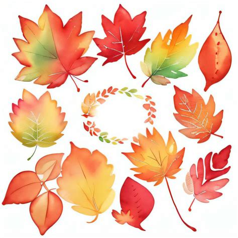 Watercolor Fall Leaves Clipart 29999446 Stock Photo at Vecteezy