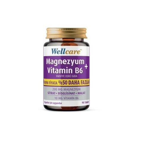 Wellcare Magnezyum Vitamin B6 200/10MG 90 Tablet I UYGUN FİYAT I ...