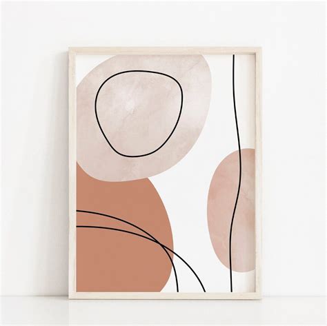 Mid Century Moderne Afdrukbare Kunst Aan De Muur Abstracte Neutrale