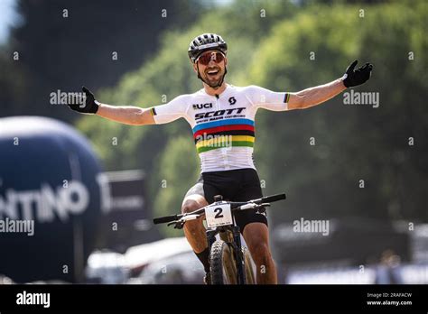 Biker Nino Schurter Wins The UCI Cross Country Mountain Bike World Cup