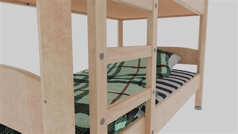 Wooden Modular Bunk Bed 3d Model Cgtrader