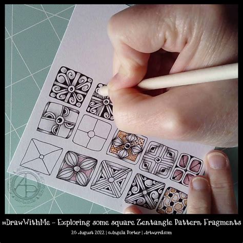 Drawwithme Exploring Some Square Zentangle Pattern Fragments Art