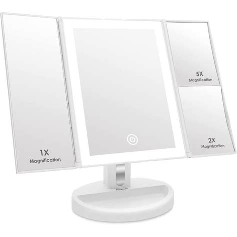 Auxmir Miroir Maquillage Led Miroir Triptyque Grossissant X X X