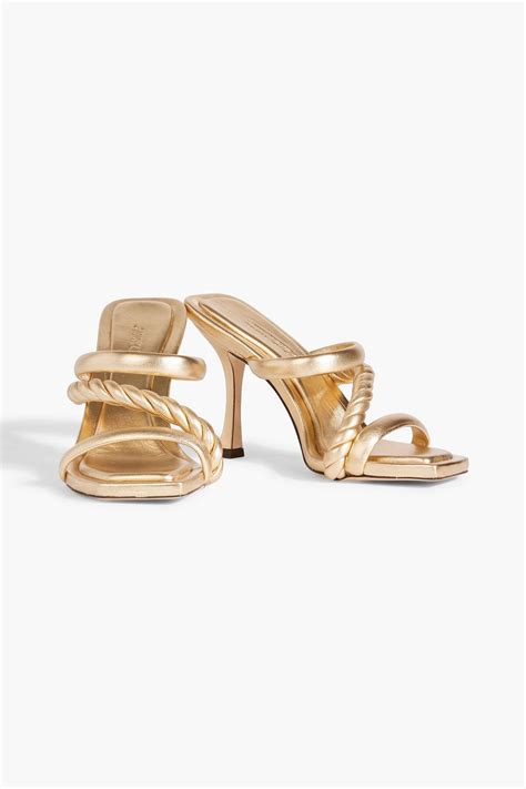 Jimmy Choo Diosa Metallic Padded Leather Mules The Outnet