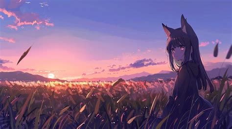 Premium Photo | Cute anime fox girl wallpaper