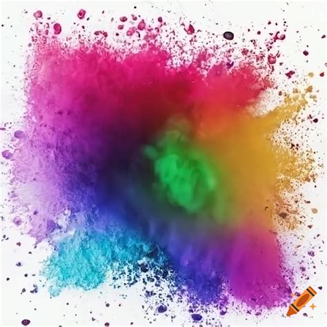 Colorful Powder Splash On Isolated White Background