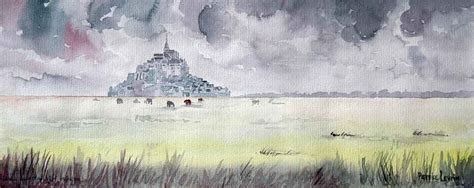 Le Mont Saint Michel Aquarelle Sur Papier Patrice Levoin