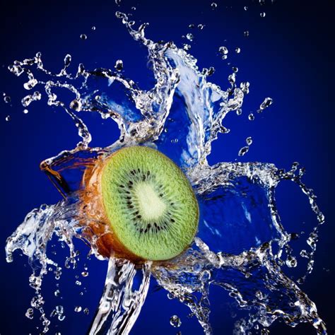 Kiwi In Water Splash Stock Image Image Of Natural Green