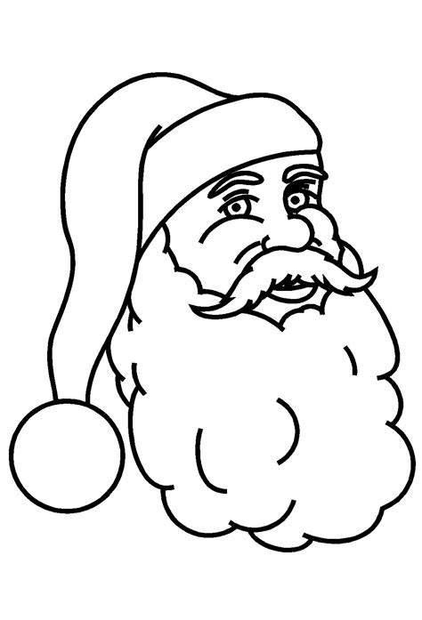 Coloriage Visage Père Noël à Imprimer