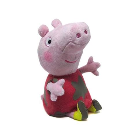 Pelúcia Pequena Peppa Pig Peppa na Lama 20 cm TY DTC Pelúcia