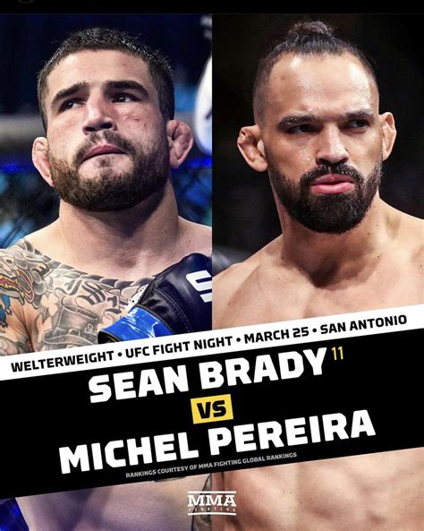 Sean Brady Vs Michel Pereira Set For March 25th At UFC Fight Night In