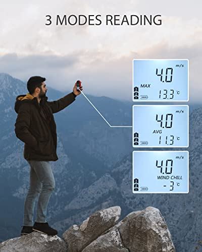 Wintact Handheld Anemometer Small Digital Vane Wind Speed Meter Gauge