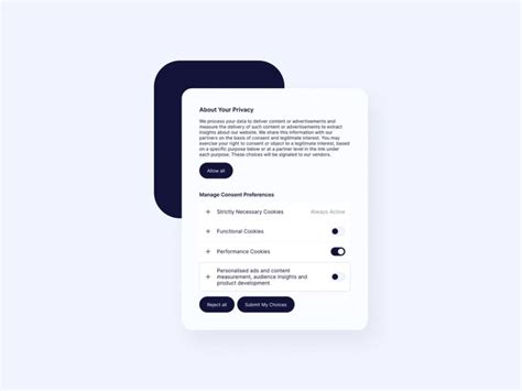 Cookie Preferences Modal UI Design Ux Design Principles Ui Design