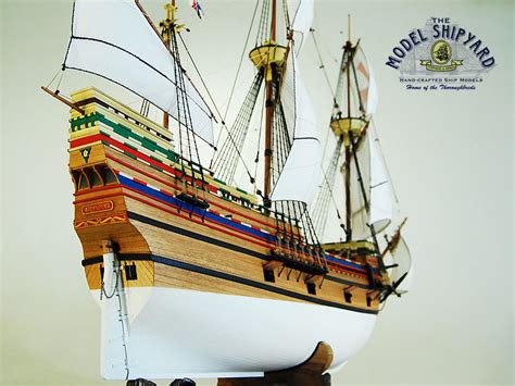 Mayflower Wooden Scale Model Ship Stern View | The Model Shipyard