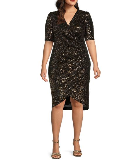 Plus Sequin Wrap Dress Atelier Yuwa Ciao Jp