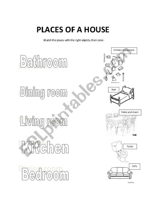 House Matching Worksheets