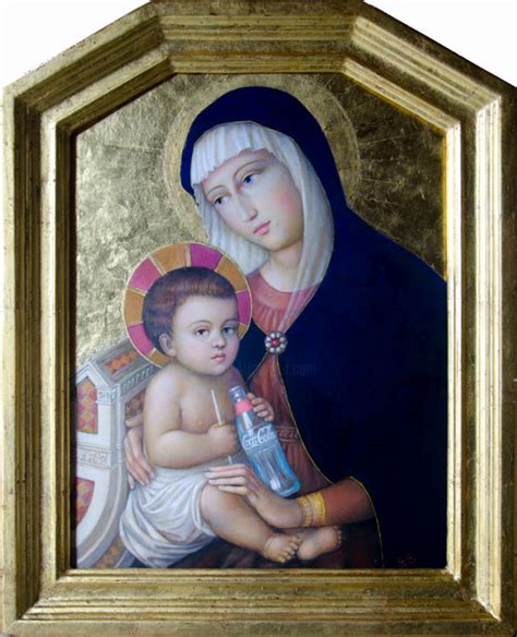 Madonna Con Bambino E Coca Cola Peinture Par Alfonso Rocchi Artmajeur