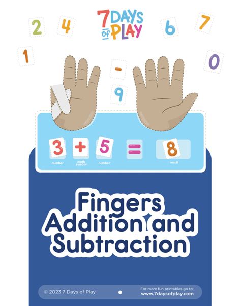 Fingers Addition And Subtraction Printable Days Of Play