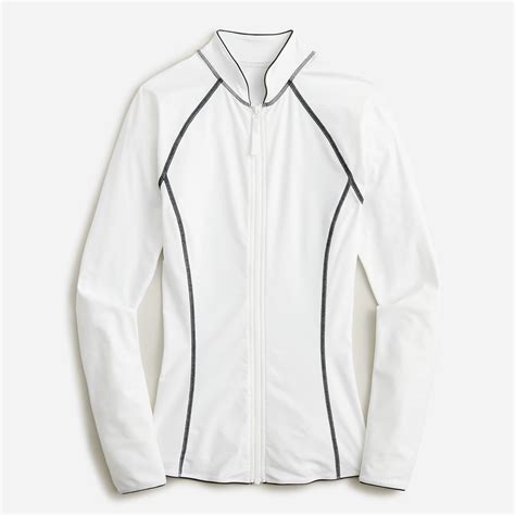 J Crew Long Sleeve Full Zip Rash Guard In White Lyst