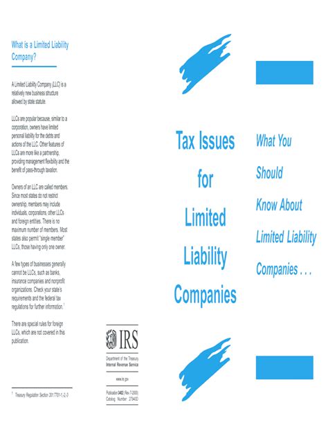 Publication 3402 Rev 07 Tax Issues For Limited Liability Companies Form Fill Out And Sign