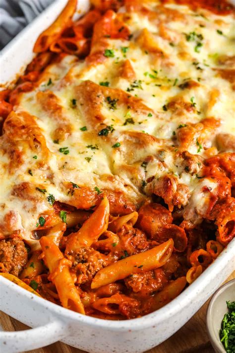 Baked Mostaccioli With Tomato Cream Sauce Spend With Pennies