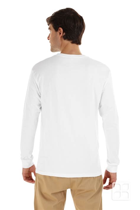 Playera Cuello Redondo Manga Larga Para Hombre Blanco