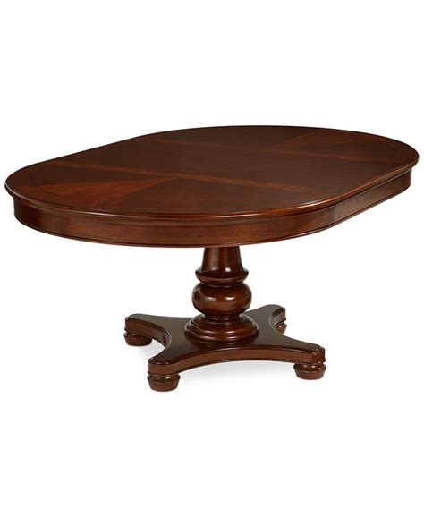 Furniture Closeout Bordeaux Pedestal Round Expandable Dining Table