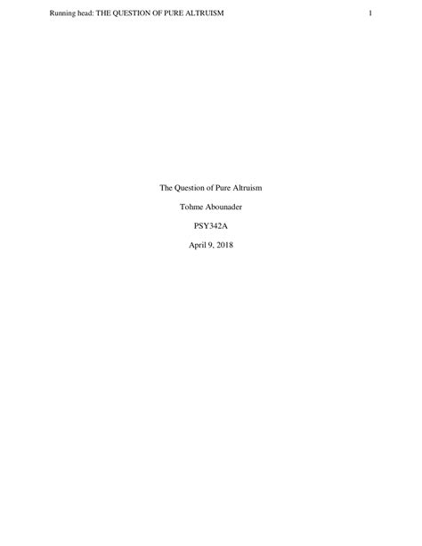 (PDF) The Question of Pure Altruism