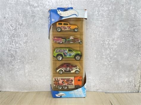 未使用新品未開封 保管品 Mattel マテル Hot Wheels SUPER PAQUETE COFFRET ミニカー 台セット ギフトパック ホットウィール 旧ロゴ 玩具