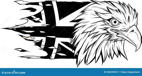 Eagle Head in Outline Style. Vector Illustration Stock Vector ...