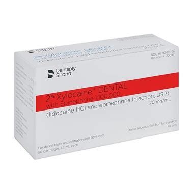 Dentsply Sirona Xylocaine 1 100 2 Red Lidocaine 50 Pack