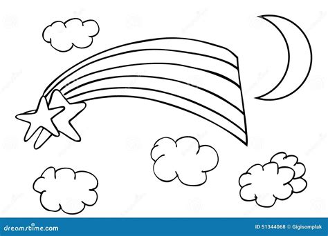 Regenboog Wolk Tekens Kleurplaat Pagina Stockvector Stockakia