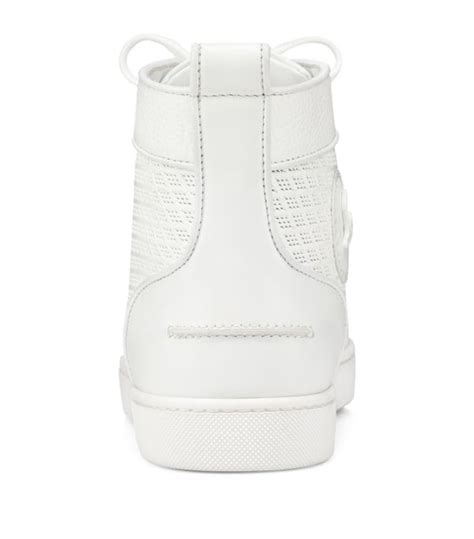 Mens Christian Louboutin White Lou Spikes Orlato High Top Sneakers