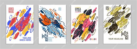 Premium Vector Artistic Brochures Vector Abstract Designs Set With