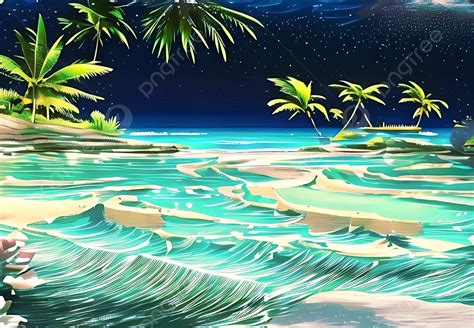 Beach Coconut Tree Romantic Scenery Background Beach Coconut Tree