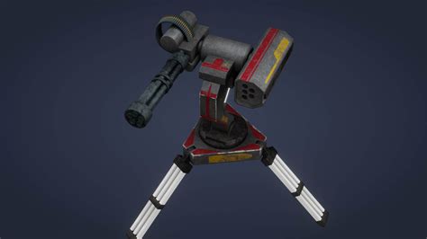 Sci-Fi Turret 3D Model by sathak