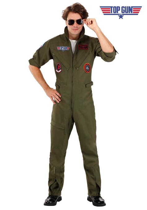 Men S Top Gun Costume Flight Suit Movie Costumes